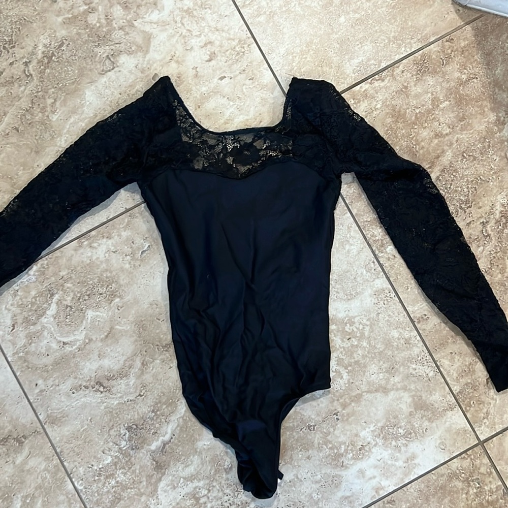 Black lace leotard